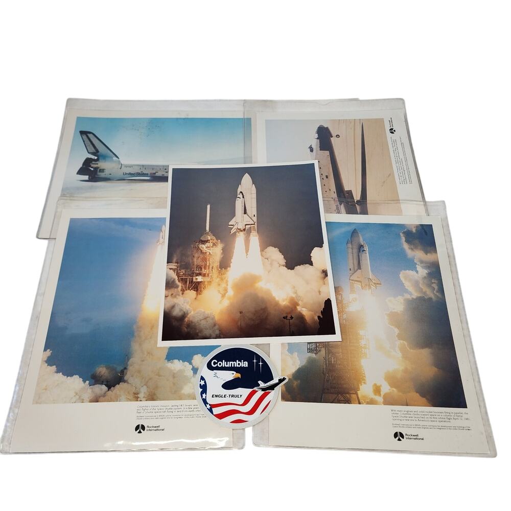 NASA Photo lot Space Shuttle Press Pack + 2 original Kodak + sticker Columbia